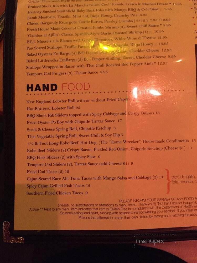 Embargo - Hyannis, MA menu_pic