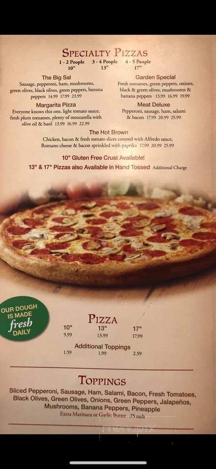 Sal's Pizza Pub - Louisville, KY menu_pic