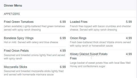 Gatehouse Restaurant - Pickens, SC menu_pic
