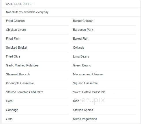 Gatehouse Restaurant - Pickens, SC menu_pic