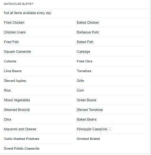 Gatehouse Restaurant - Pickens, SC menu_pic