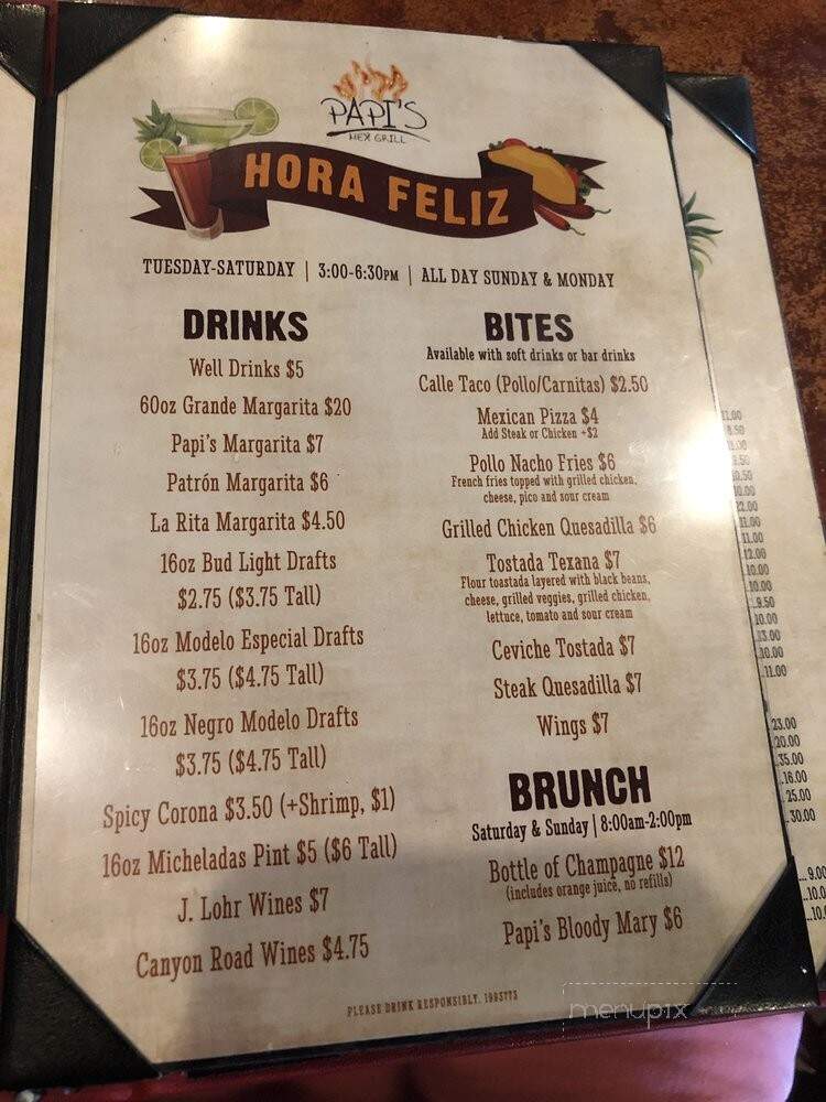 Papi's Mex Grill - Fresno, CA menu_pic