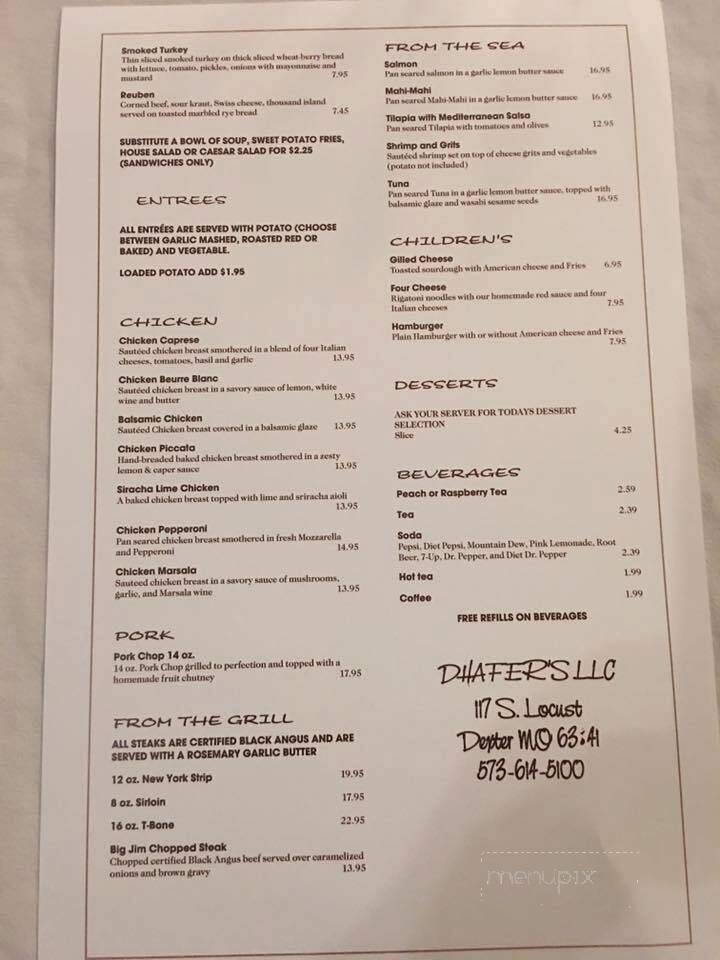 Dhafer's Mediterranean Steakhouse - Dexter, MO menu_pic