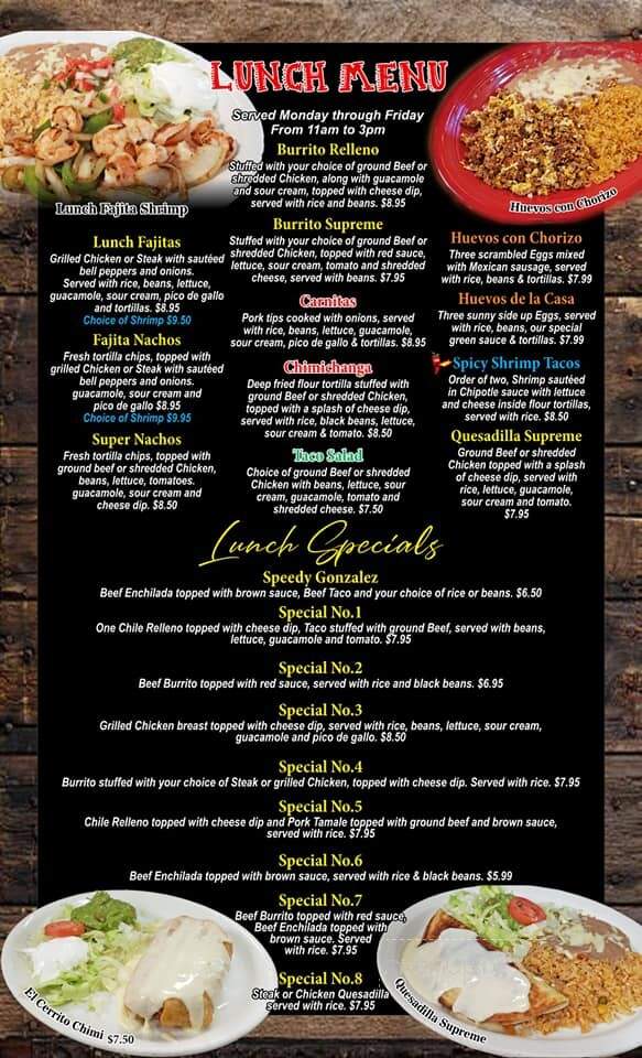 El Cerrito Mexican Grill - Millbrook, AL menu_pic