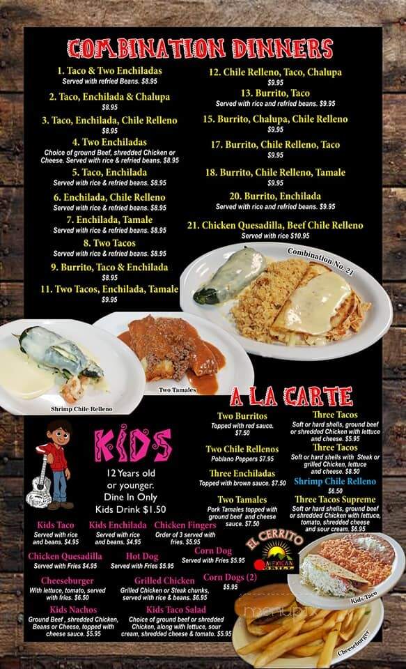 El Cerrito Mexican Grill - Millbrook, AL menu_pic