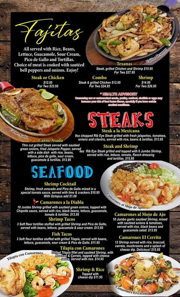 El Cerrito Mexican Grill - Millbrook, AL menu_pic