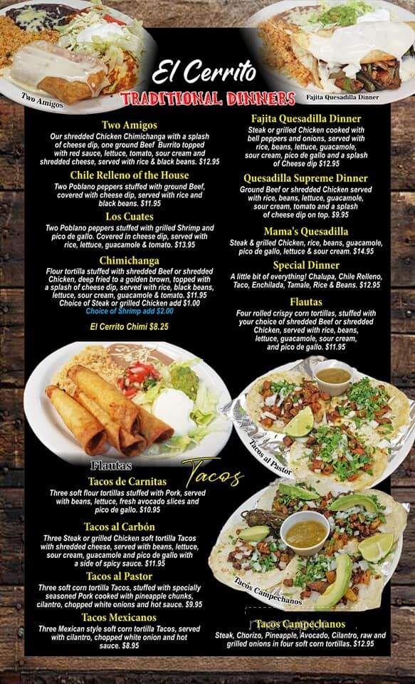 El Cerrito Mexican Grill - Millbrook, AL menu_pic