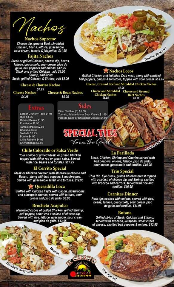 El Cerrito Mexican Grill - Millbrook, AL menu_pic