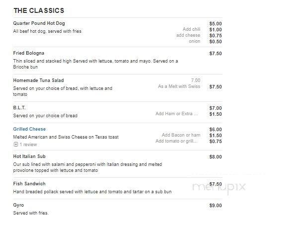 Just One More Tavern - Kirtland, OH menu_pic