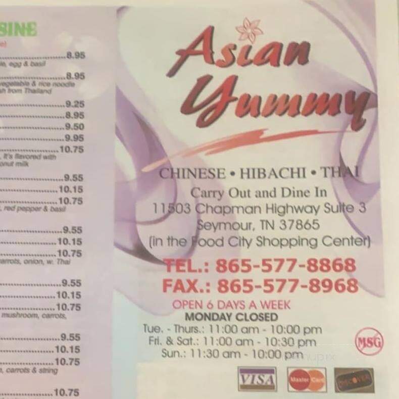 Asian Yummy - Seymour, TN