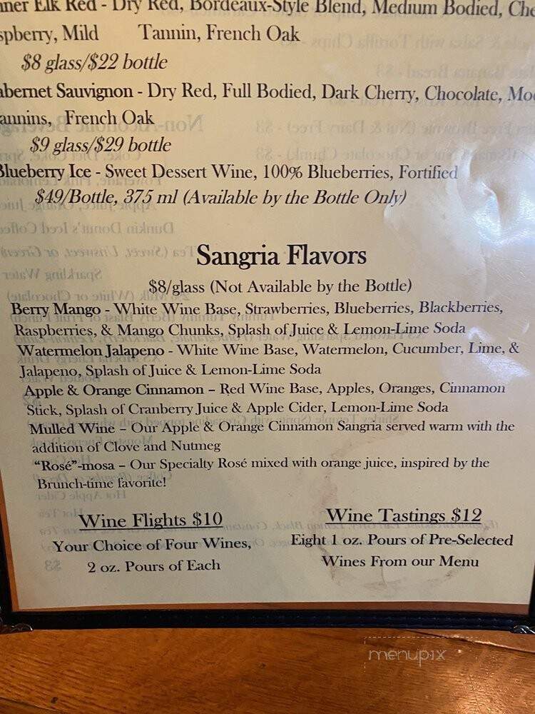 Banner Elk Winery & Villa - Banner Elk, NC menu_pic
