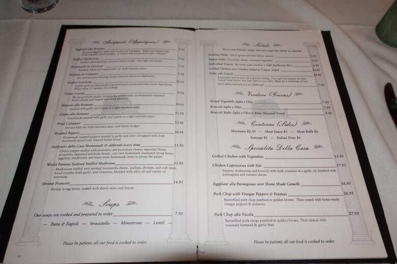 The Colosseum Restaurant - Salem, NH menu_pic