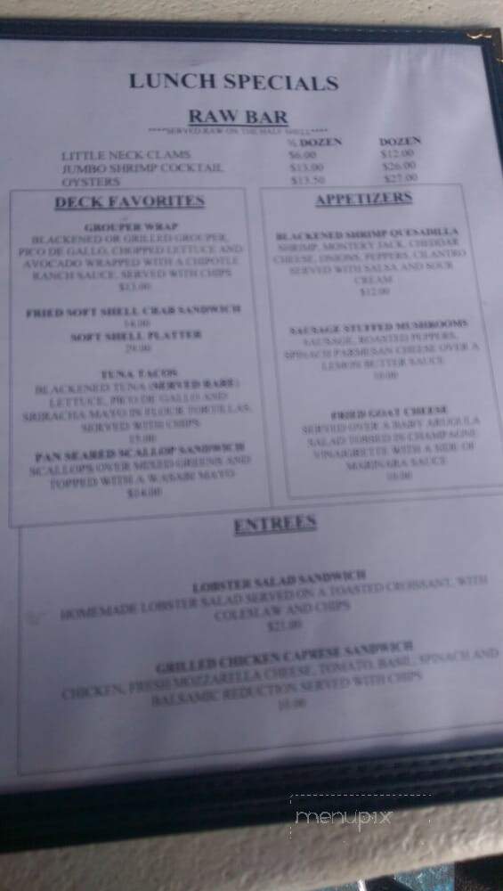 On The Deck Restaurant and Bar - Atlantic Highlands, NJ menu_pic