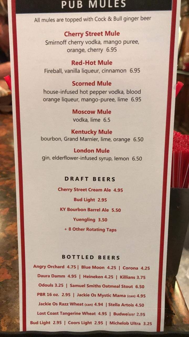 Cherry Street Pub - Lancaster, OH menu_pic