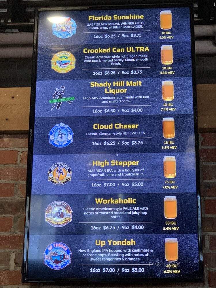 Crooked Can Brewing Company - Winter Garden, FL menu_pic