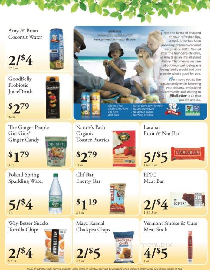 Cornucopia Natural Foods - Sayville, NY menu_pic
