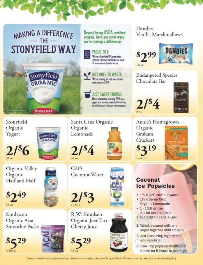 Cornucopia Natural Foods - Sayville, NY menu_pic