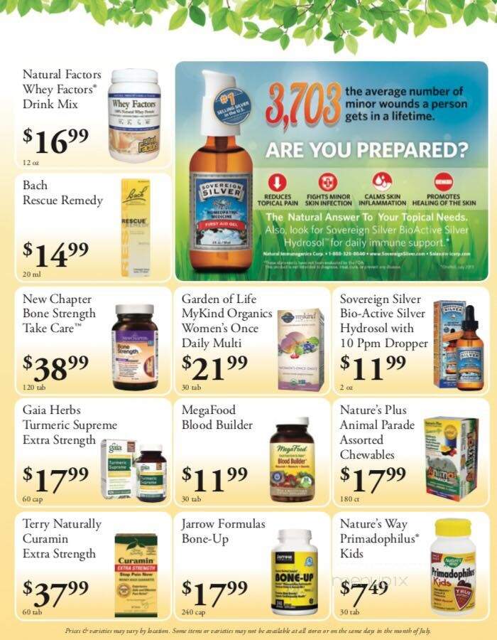 Cornucopia Natural Foods - Sayville, NY menu_pic