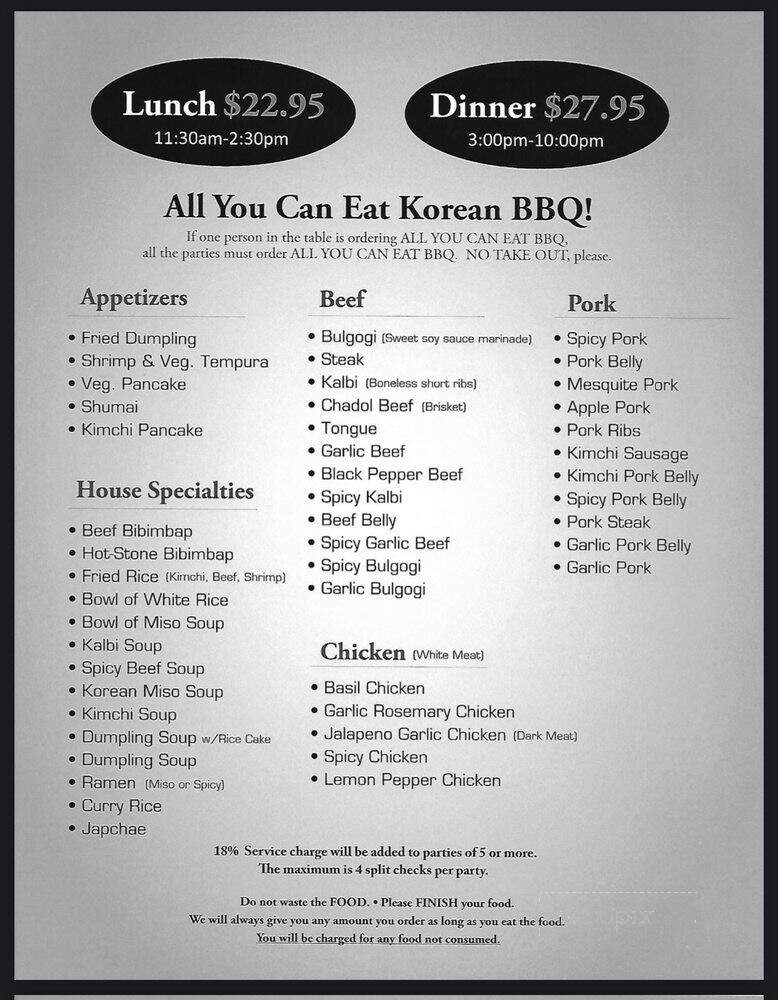 Gogi House - Santa Clarita, CA menu_pic