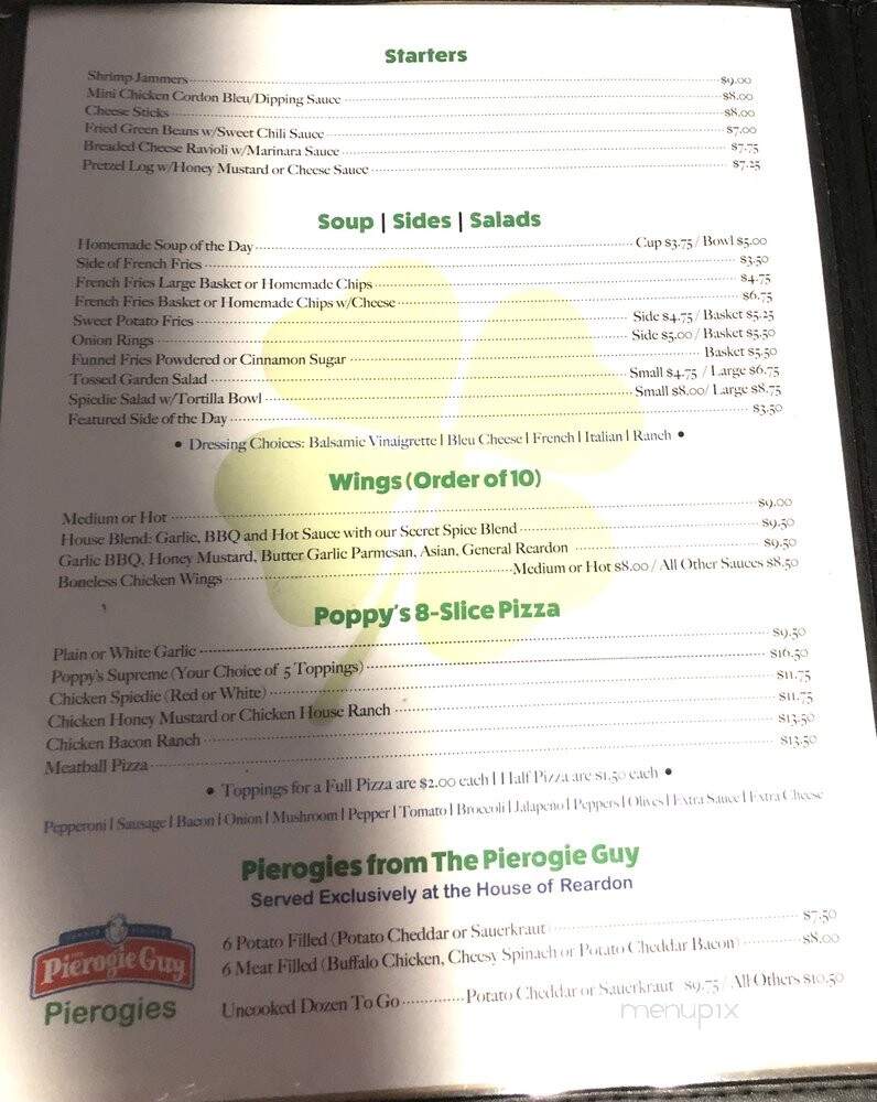 House of Reardon's - Binghamton, NY menu_pic