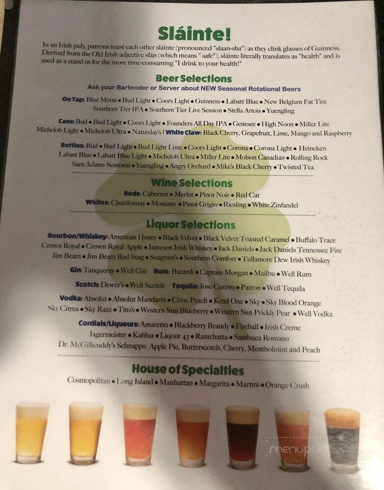 House of Reardon's - Binghamton, NY menu_pic