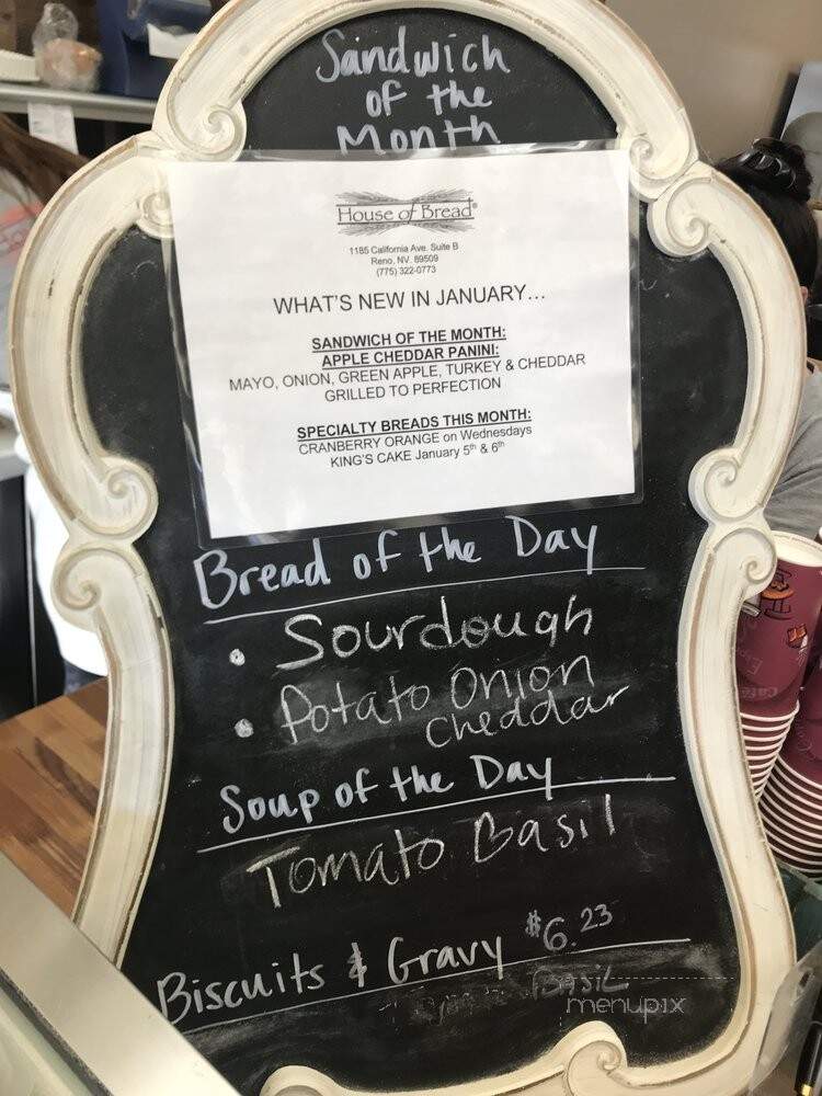 House of Bread - Reno, NV menu_pic
