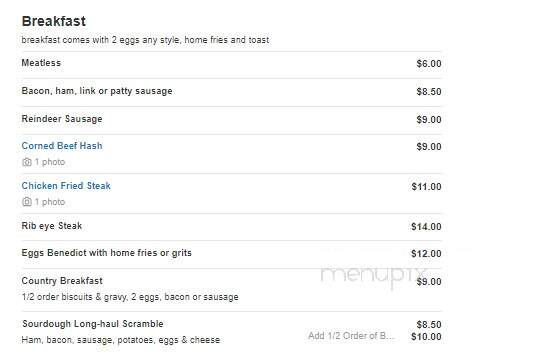 Sheep Creek Lodge - Willow, AK menu_pic