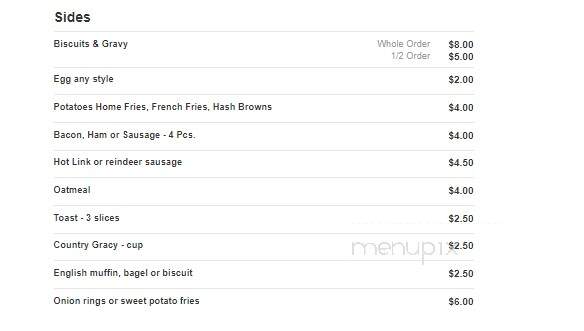 Sheep Creek Lodge - Willow, AK menu_pic