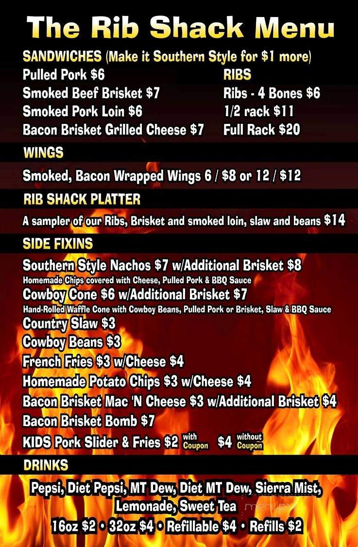 Rib Shack - Knoxville, IA menu_pic
