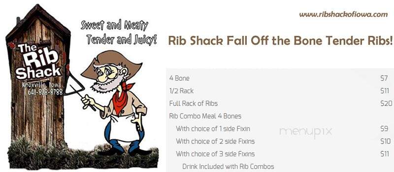 Rib Shack - Knoxville, IA menu_pic