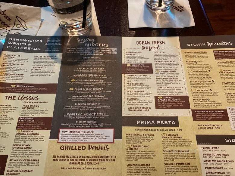 Sylvan Street Grille - Peabody, MA menu_pic