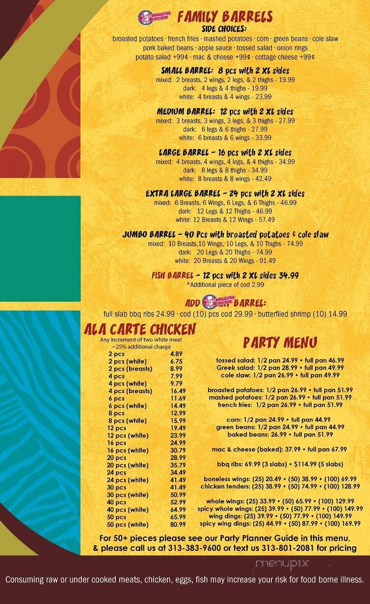 Wishbone Chicken & Ribs Restaurant - Allen Park, MI menu_pic