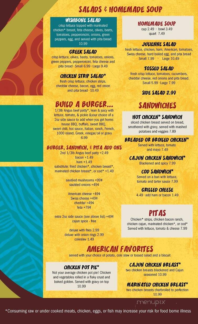 Wishbone Chicken & Ribs Restaurant - Allen Park, MI menu_pic