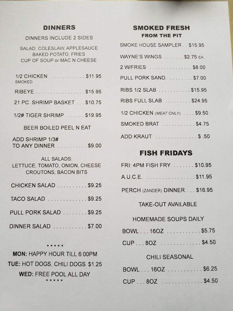 Oak Grove Tavern - Irons, MI menu_pic