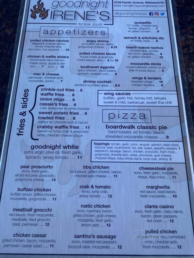Goodnight Irene's - Wildwood, NJ menu_pic