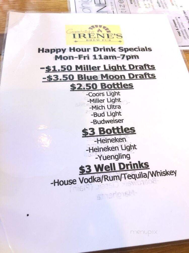 Goodnight Irene's - Wildwood, NJ menu_pic