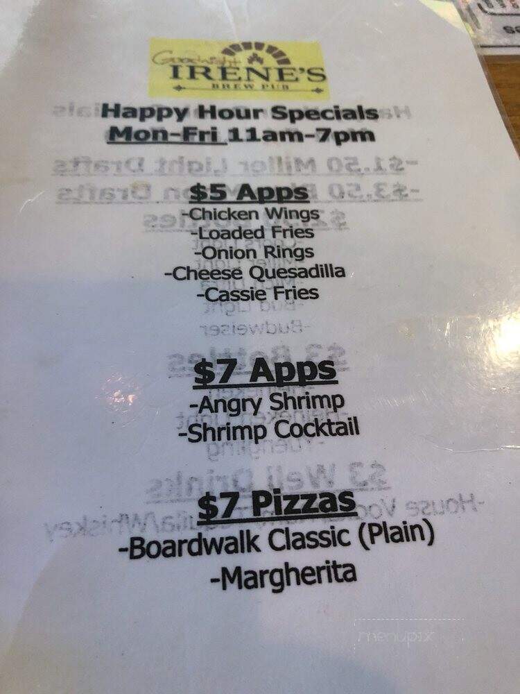 Goodnight Irene's - Wildwood, NJ menu_pic