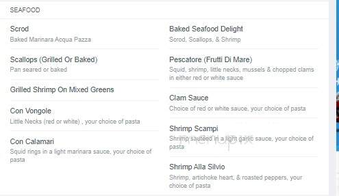 Silvio's - Johnston, RI menu_pic