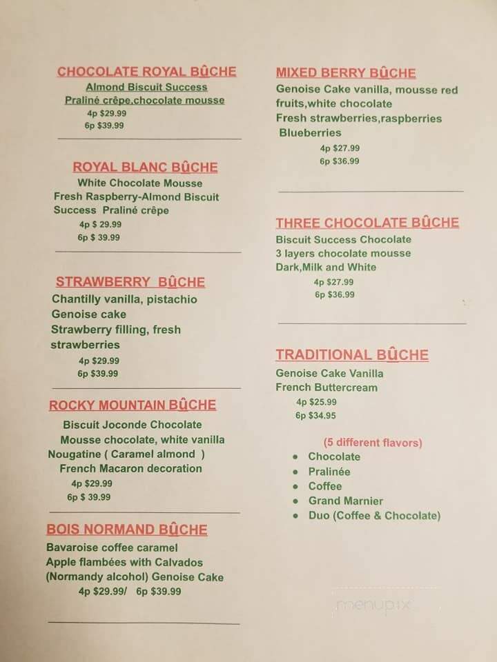 La Baguette de Normandy - French Bakery - Parker, CO menu_pic