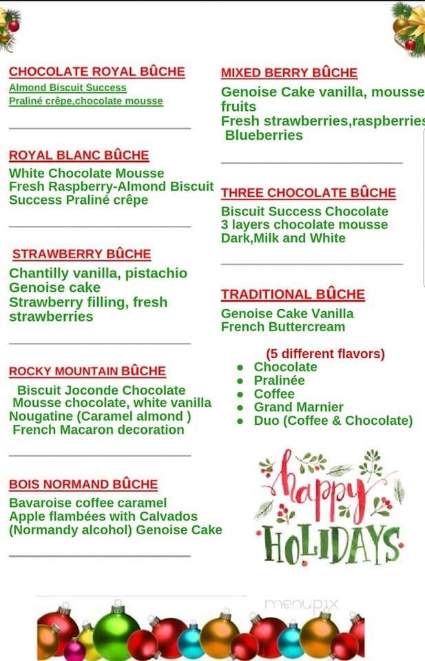 La Baguette de Normandy - French Bakery - Parker, CO menu_pic