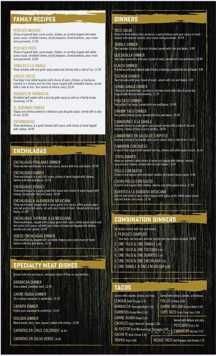 Tortilleria Perches - Springfield, MO menu_pic