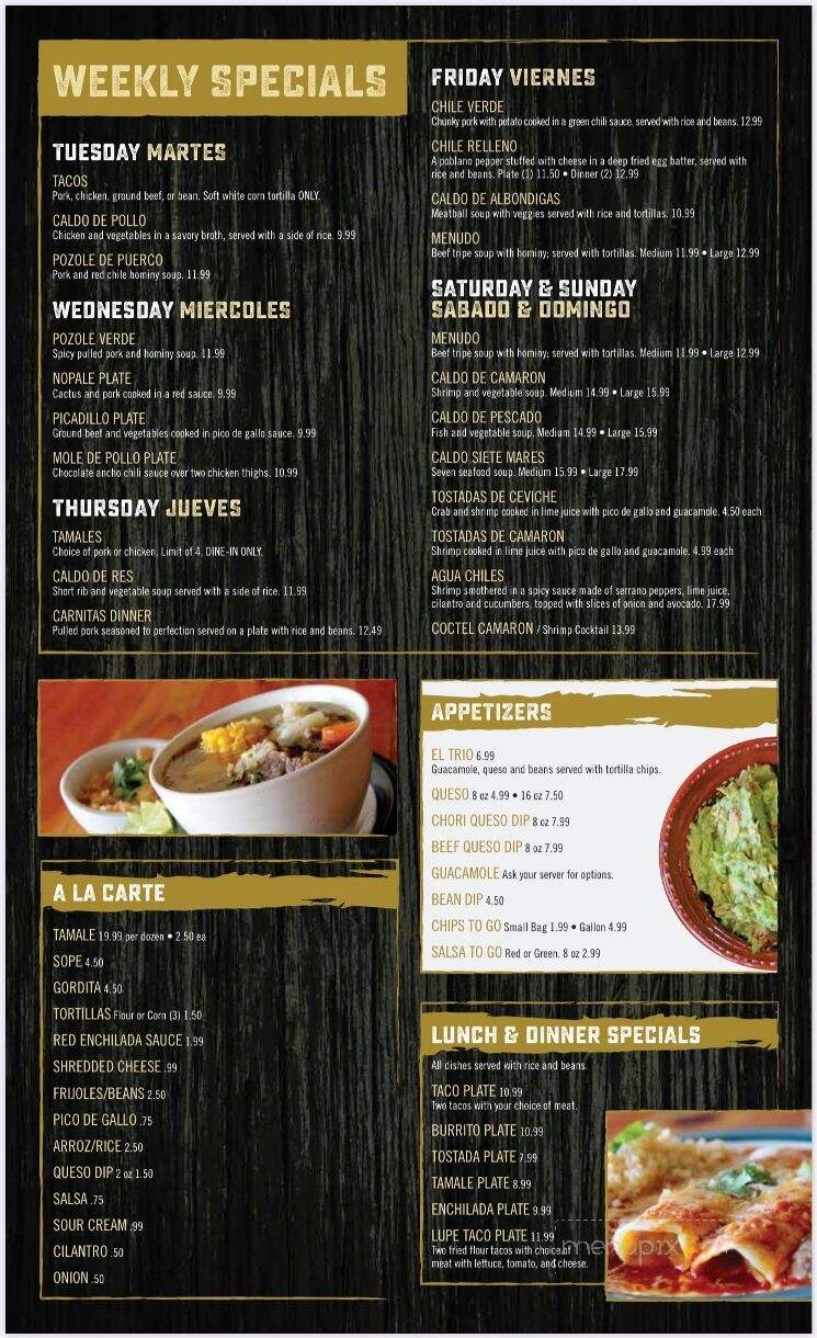 Tortilleria Perches - Springfield, MO menu_pic