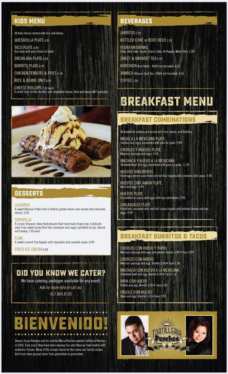 Tortilleria Perches - Springfield, MO menu_pic
