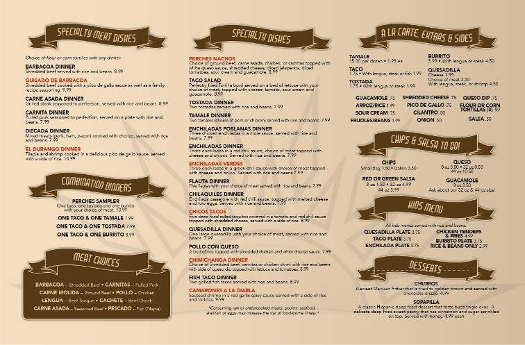Tortilleria Perches - Springfield, MO menu_pic