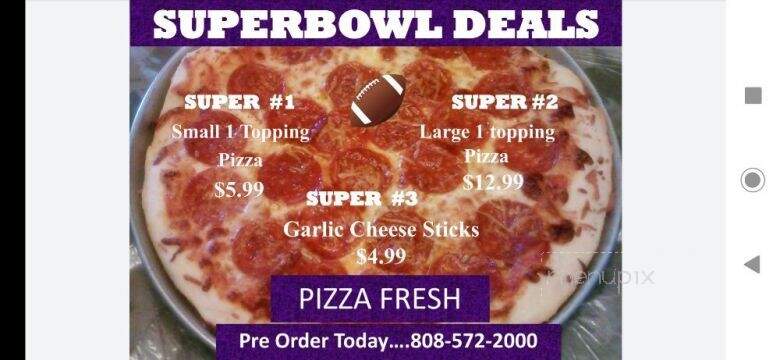 Pizza Fresh - Makawao, HI menu_pic