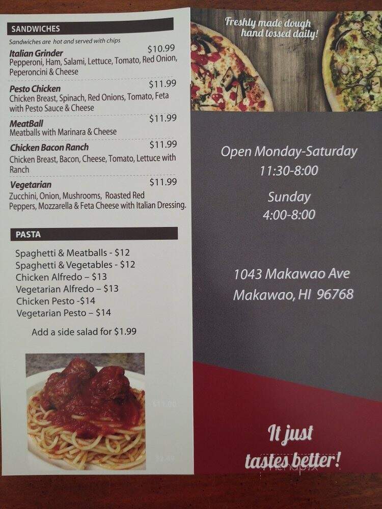 Pizza Fresh - Makawao, HI menu_pic
