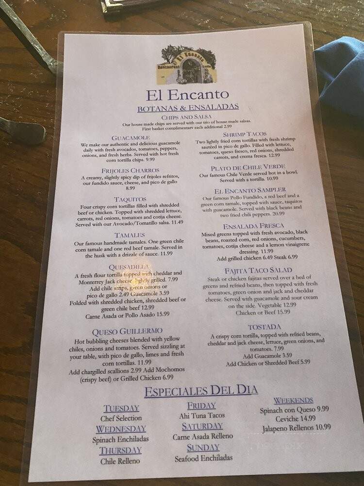 El Encanto Mexican Cafe - Cave Creek, AZ menu_pic