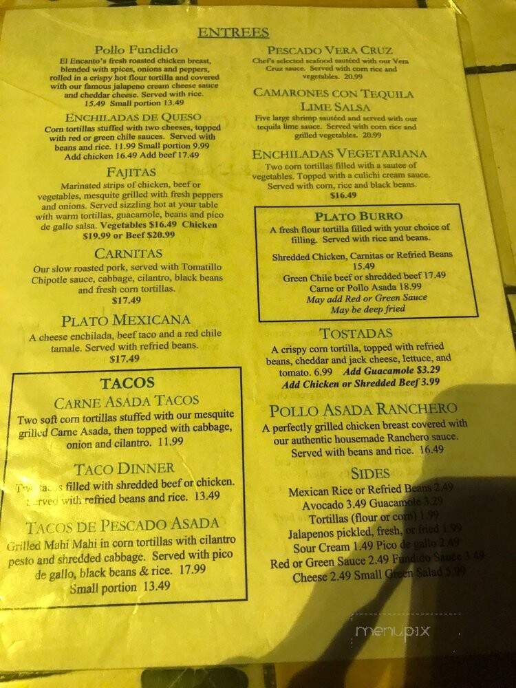 El Encanto Mexican Cafe - Cave Creek, AZ menu_pic