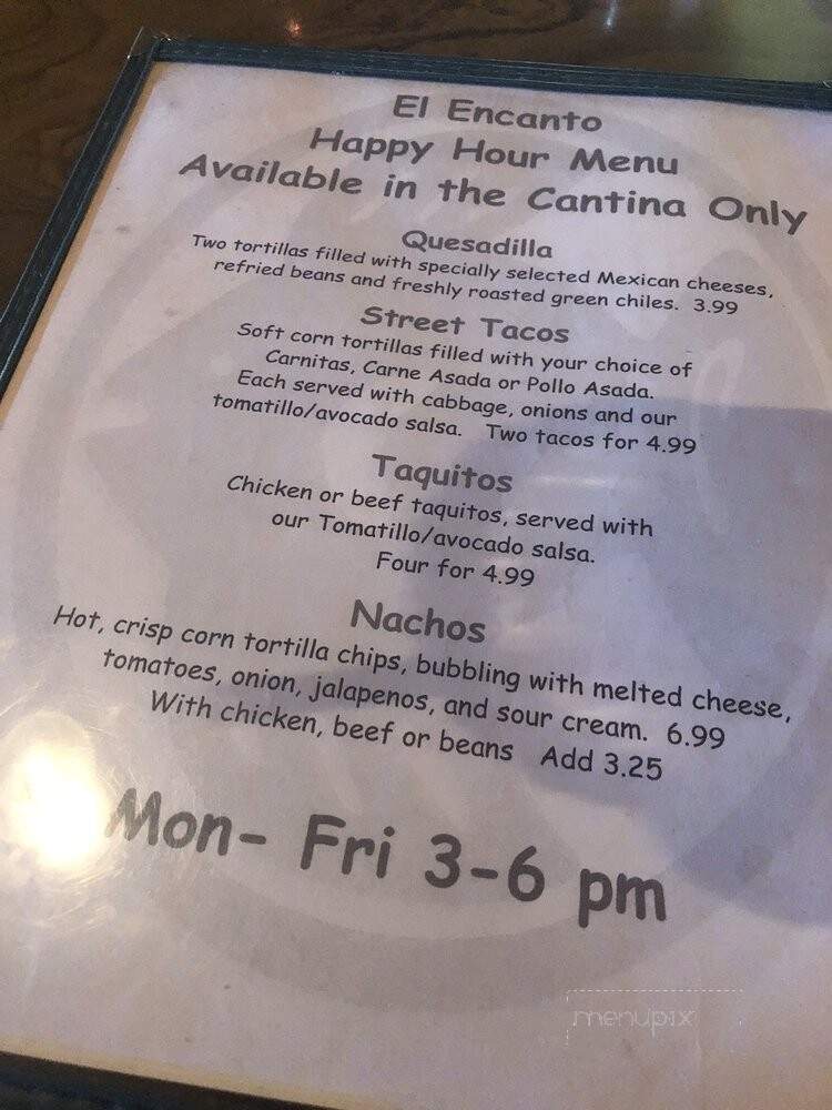 El Encanto Mexican Cafe - Cave Creek, AZ menu_pic