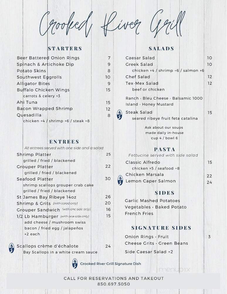 Crooked River Grille - Carrabelle, FL menu_pic